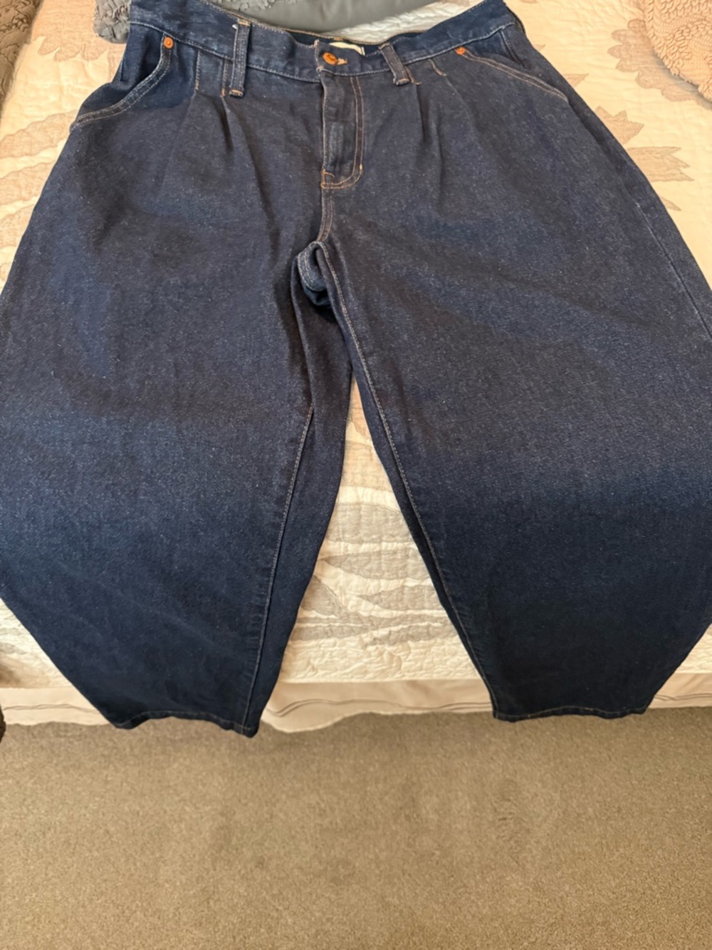 Dark Wash High-Rise Relaxed Denim Jeans